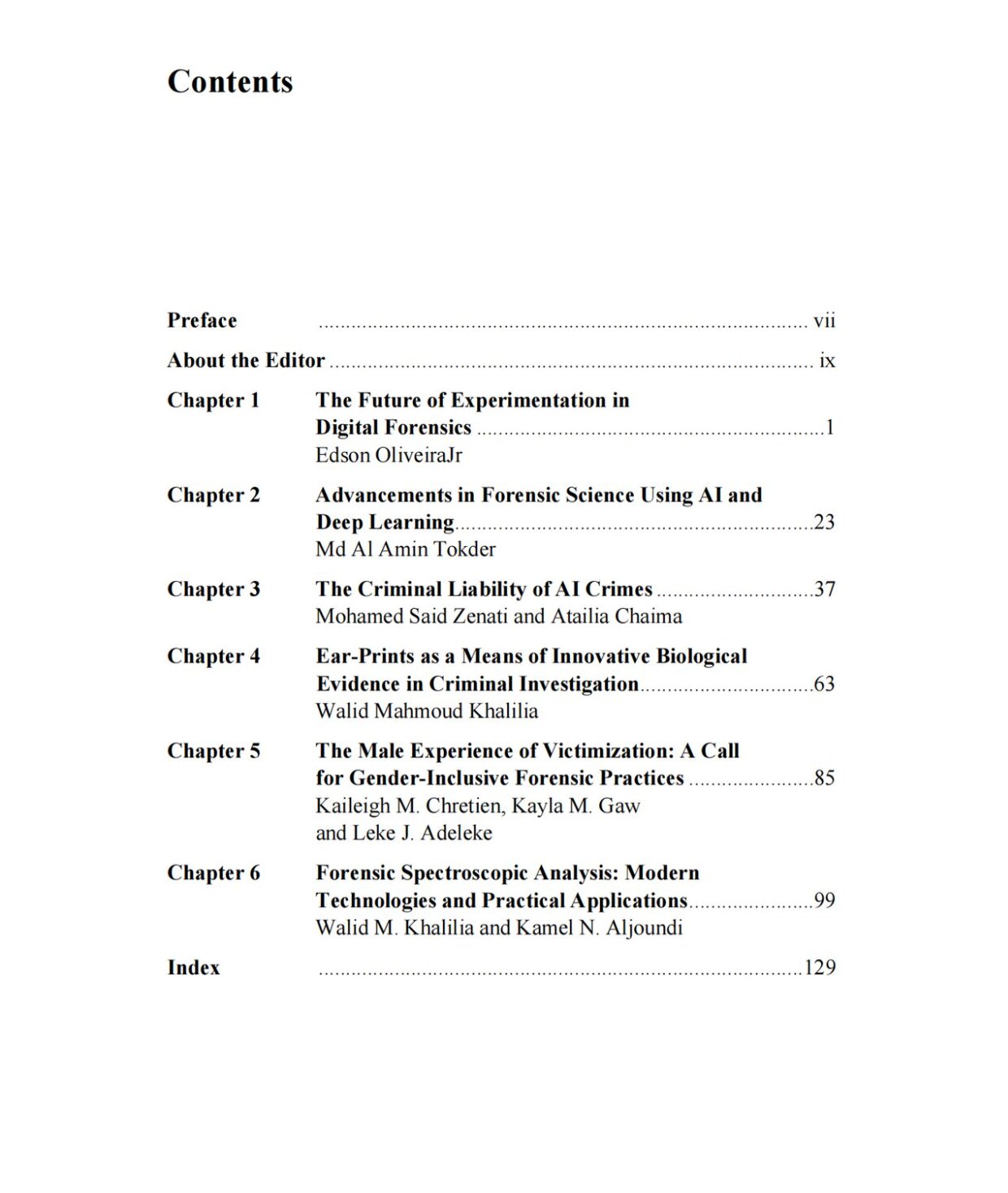 Author List — Frontiers of Forensic Science: Innovation, Technology, and Justice